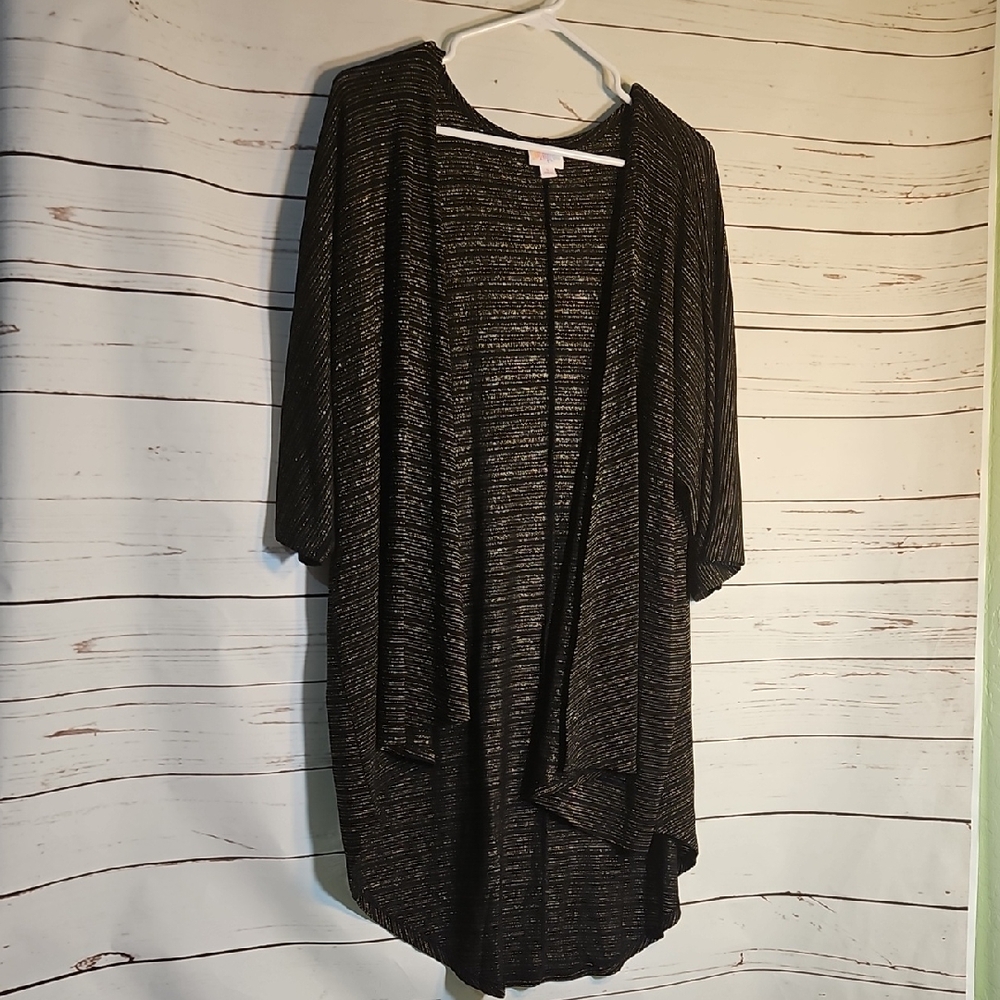 LuLaRoe Black and Silver Cardigan Small